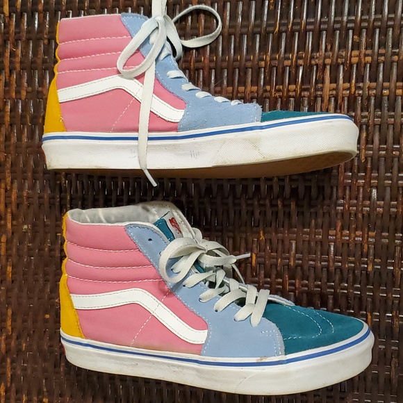 SZ. 8 1/2 WOMEN'S VANS SK8 MULTIBRIGHT 12  SUEDE SKATE BOARD SHOE - Picture 2 of 8